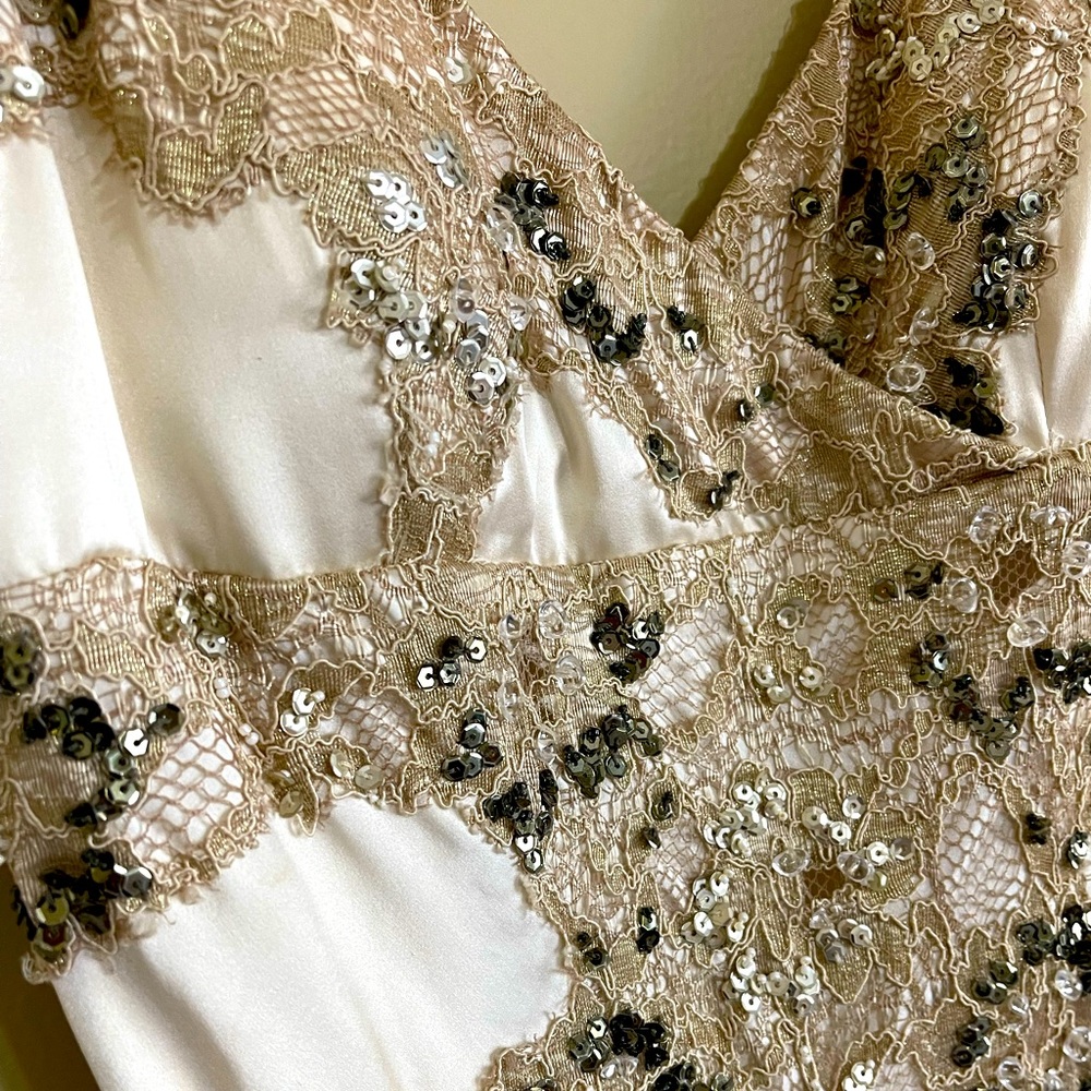 Beaded, Lace, Silk Formal Dress